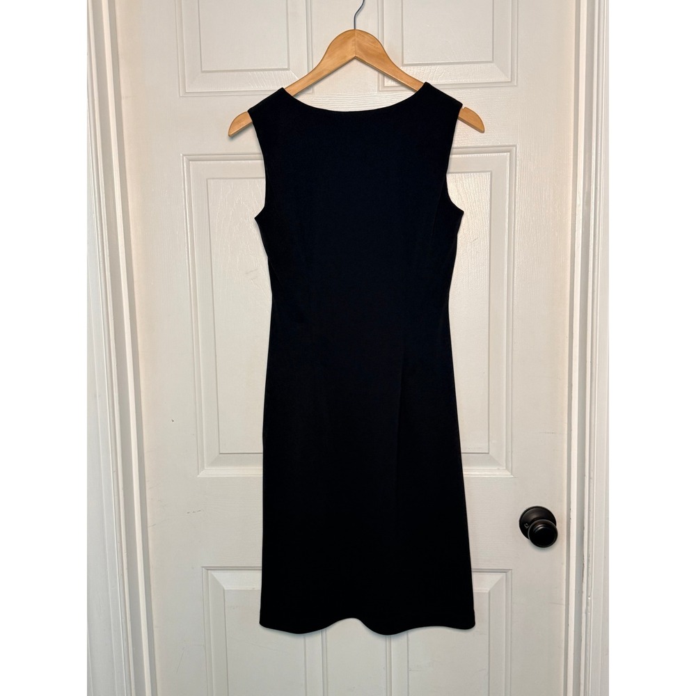 New York & Company Black Sleeveless Twist Front V-Neck Sheath Dress Small